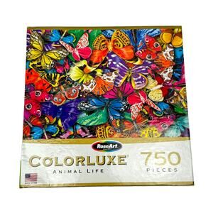 RoseArt Colorluxe Animal Life Butterflies 750 Piece Jigsaw Puzzle *COMPLETE*